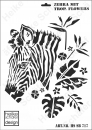 Schablone-Stencil A3 229-0717 Zebra mit Trop. Flowers
